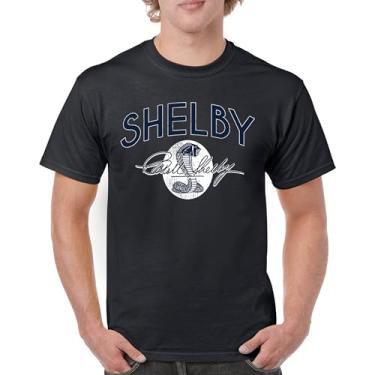 Imagem de Camiseta masculina vintage com logotipo Shelby Cobra American Legendary Mustang 427 GT500 GT350 Performance Powered by Ford, Preto, 4G