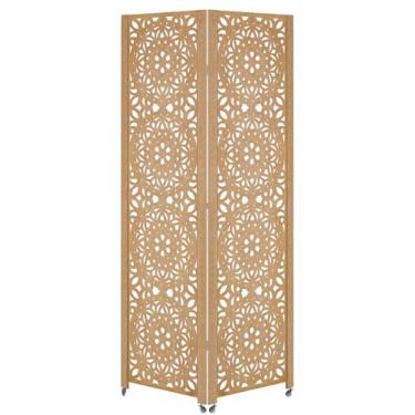Imagem de 2 Biombo Com Rodinha Painel Repartido Divisoria de Ambiente Decoração Rodizio (Mandala)