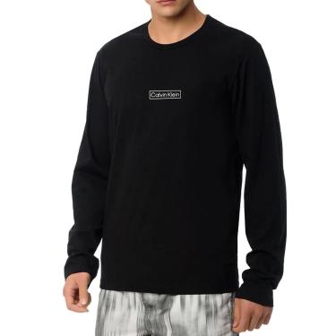 Imagem de Moletom Calvin Klein Masculino Loungewear Crewneck Heritage Preto-Masculino