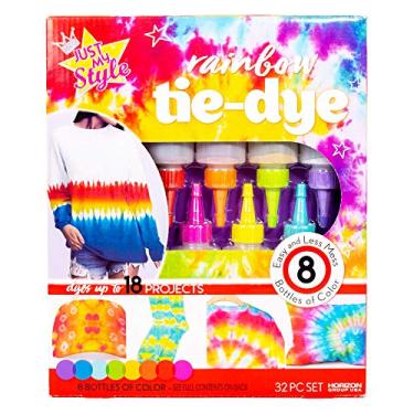 Imagem de Just My Style Kit tie-dye arco-íris radical da Horizon Group USA, cria 18 projetos com 8 cores