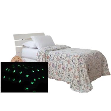 Imagem de Manta Cobertor Infantil Solteiro Brilha no Escuro 1,50 X 2,00 Mts. (Doguitos)