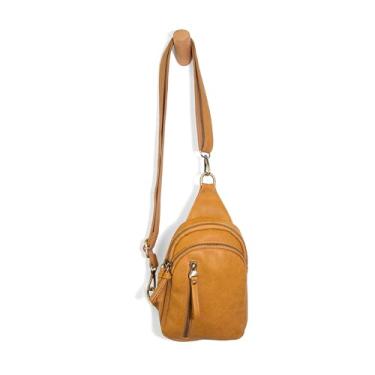 Imagem de Joy Susan Bolsa tiracolo Skyler: couro vegano, fecho de zíper, ferragens banhadas a latão, 648 - Mostarda