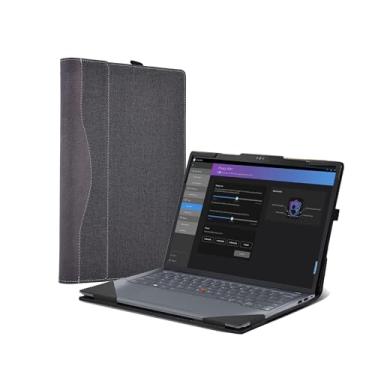 Imagem de Capa de laptop para Lenovo ThinkPad X13 gen5/ X13 gen 5 2 em 1/ThinkPad X13 gen 4/Thinkbook Plus gen 4/33.0 cm Mobile Workstation Notebook Capa protetora de couro PU (cinza)