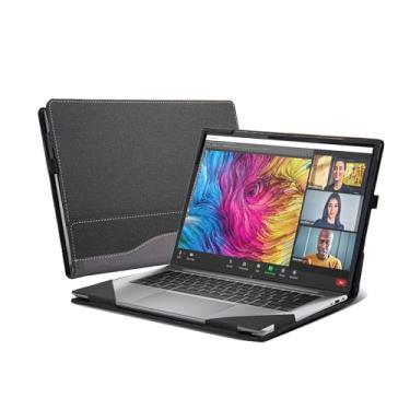 Imagem de Capa de laptop para HP ZBook Firefly 14 G11 35.6 cm capa para notebook para estação de trabalho móvel bolsa de computador capa protetora de couro PU (cinza)