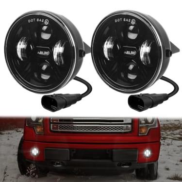 Imagem de 2 peças de faróis de neblina de LED compatíveis com acessórios Ford F-150 2006-2014, kit de lâmpada de neblina redonda de 10 cm de substituição OEM