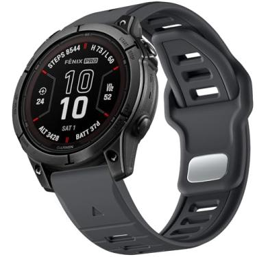 Imagem de Negatta Pulseira de relógio compatível com Garmin Fenix 8 de 51 mm, 7X, 6X 5X, pulseira de silicone de ajuste rápido de 26 mm para Fenix 7X 6X Pro/5X Plus/3/3 HR/Instinct 2X Solar 3 de 50 mm/Enduro