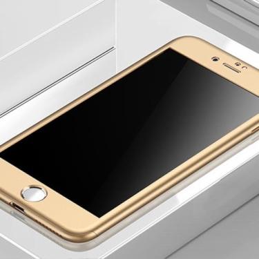 Imagem de Capa de telefone 360 completa para iPhone 7 8 6 6s Plus SE 2020 Capa protetora para iPhone 11 Pro XS MAX XR 5 5s 7 Capa com vidro, ouro, para iPhone 8 Plus