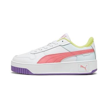 Imagem de PUMA Tênis infantil unissex Carina Street, Puma Branco-rosa, cinza com pena de poeira, 19