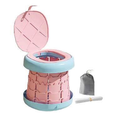 Imagem de menolana Assento penico portátil dobrável, cadeira de vaso sanitário para treinamento, mictório infantil para férias de verão, suprimentos domésticos para, rosa L