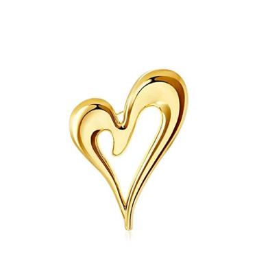 Imagem de EUDAIMIA Broche de coração dourado lapela hijab broches bonitos para mulheres moda joias roupas acessórios de decoração, Metal, Sem Pedra Preciosa