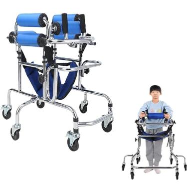 Imagem de Auxílio para caminhar para homens, 2,9 a 3,9 pés, andadores para idosos, andador para adultos de 6/8 rodas, crianças com paralisia cerebral, acidente vascular cerebral, estrutura de apoio para