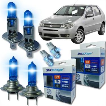 Imagem de Kit lâmpada shocklight super branca farol alto baixo e lanterna h1 h7 