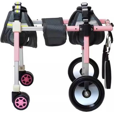 Imagem de Cadeira de rodas para cães Cadeira de rodas confortável para cães - 2/4 rodas ajustáveis, suporte completo para proteção do peito, recuperação de suportes para pernas de animais de estimação