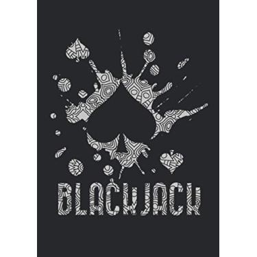 Imagem de Notizbuch A4 kariert mit Softcover Design: Black Jack Kartenspieler Black Jack Croupier schwarz-weiß: 120 karierte DIN A4 Seiten