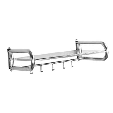 Imagem de Bothyi Suporte para forno de micro-ondas Suporte para forno elétrico, suporte para armazenamento, organizador Prateleira para micro-ondas montada na parede, 50cm Prata