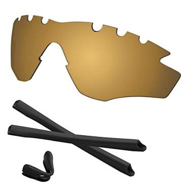 Imagem de Predrox Armação espelhada de bronze metálico M2 XL ventilada OO9343 Lentes e kits de borracha de substituição para óculos de sol Oakley polarizados