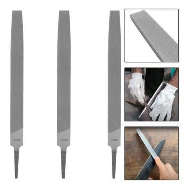 Imagem de Kit 3 Lima Chata Amolar Enxada Ferramentas de Corte Rayco 25cm