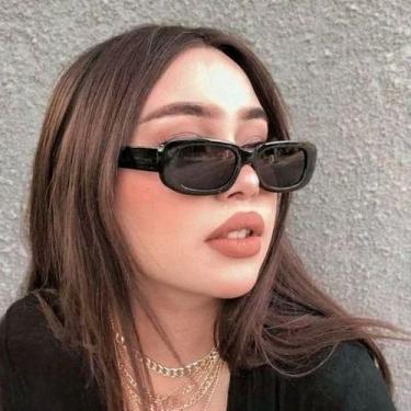 Imagem de Óculos Lupa de Sol Quadrado Preto Unissex da Moda Jovem - Rei Look