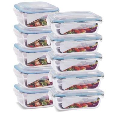 Imagem de Kit 10 Potes Herméticos Marmita Vidro Marmita 640ml e 800ml - U4home, 