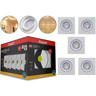 Imagem de Kit 5 Spot Led Embutir Direcionável Luminaria Cozinha Quarto - Avant