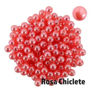 Imagem de Perola Abs Inteira Sem Furo 6mm com Rebite Aprox. 800 Perolas Para Faz