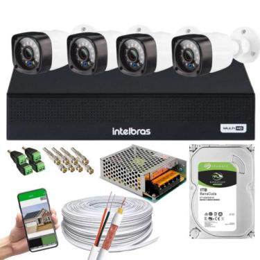 Imagem de Kit 4 Cam 1080P 2MP Fullhd Dvr Mhdx 3004-C Full Hd C/ Hd - Intelbras