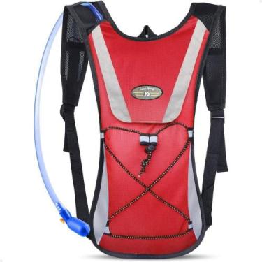 Imagem de Mochila Hidratação Bolsa 2L Para Água Ciclismo Cor Vermelho - Lorben
