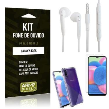 Imagem de Capinha Galaxy A30S + Fone De Ouvido P2 + Película 3D - Armyshield