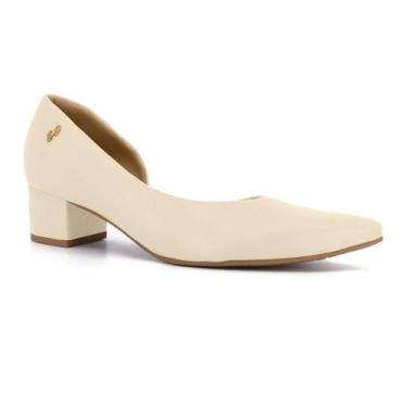 Imagem de Scarpin usaflex salto bloco ref mm0505, 37, Creme
