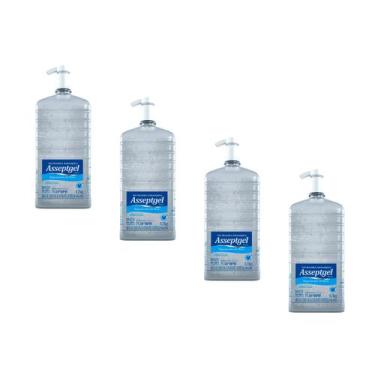 Imagem de Álcool em Gel 70 INPM Asseptgel 1Kg Kit 4, ÁlcoolEmGel Antisséptico Hi