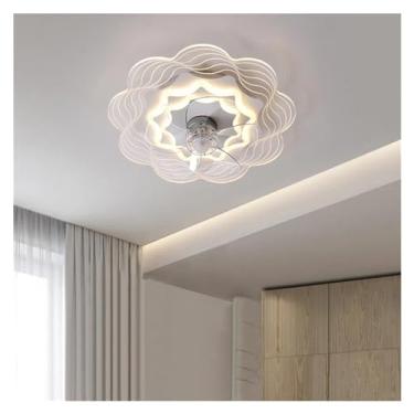 Imagem de Luzes de teto Viskee Quarto Ventilador de teto com luz LED Sala de estar Controle remoto Luz de teto Sala de jantar Ventiladores de teto com luzes Flores Lâmpada, Lustres Vintage