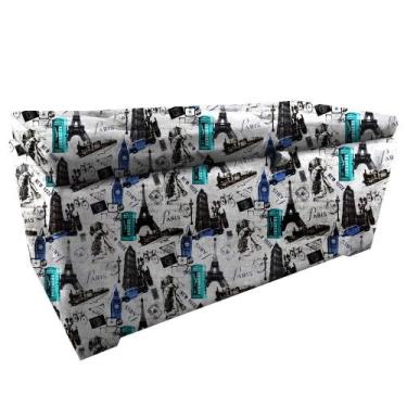 Imagem de Bau puff organizador porta treco brinquedos sapatos infantil multiuso 