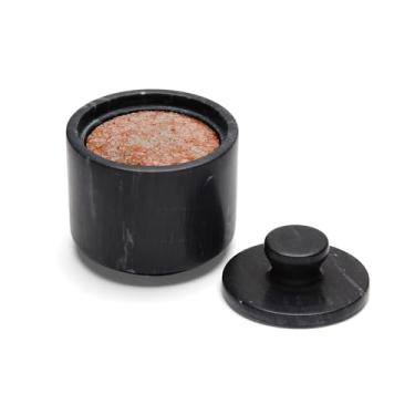 Imagem de Fox Run Saleiro de mármore preto, 7,6 x 7,6 x 7,6 cm