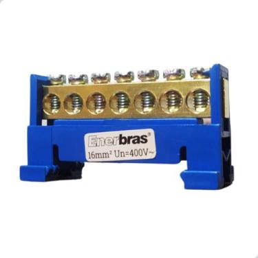 Imagem de Barramento Borneira Neutro 7 Vias Azul 1,5-16mm² - Enerbras