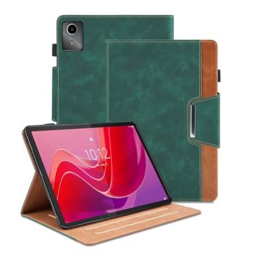 Imagem de Capa para Lenovo Tab M11 (TB-330FU/TB-331FC)/Tab K11 LTE 11 polegadas 2024 - capa com suporte de visualização em vários ângulos com bolso, capa fólio de couro PU com fecho magnético, capa para tablet
