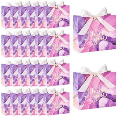 Imagem de VGOODALL 24 peças pequenas sacos de presente de agradecimento, mini sacos de lembrancinha de festa, caixas de doces, sacos de presente de papel com fita de laço para casamento, dia dos namorados, chá