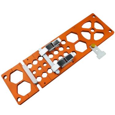 Imagem de ViewReal Acessório de trilho de guia quadrado de serra - Guia de serra circular, estabilidade aprimorada para trilhos Festool e Makita, design de fácil fixação para marcenaria precisa (laranja