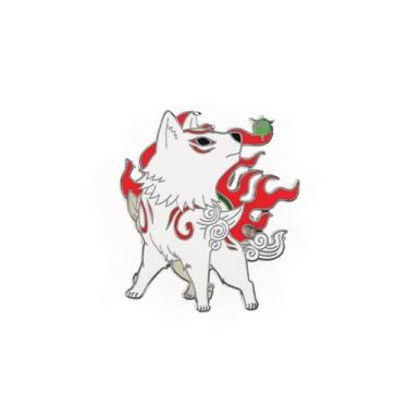 Imagem de Okami Amaterasu broche esmaltado de 5 cm