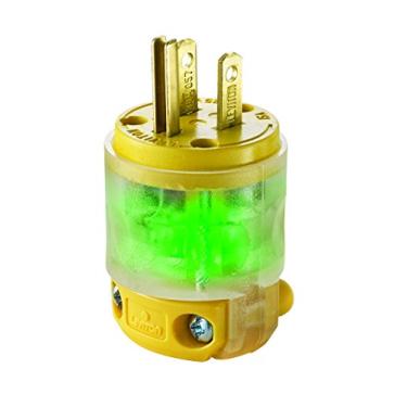 Imagem de Leviton Substituição da extremidade do plugue iluminado de aterramento, 515PV-LIT