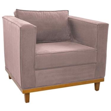 Imagem de Poltrona Decorativa Europa Linho Rosê AM Decor