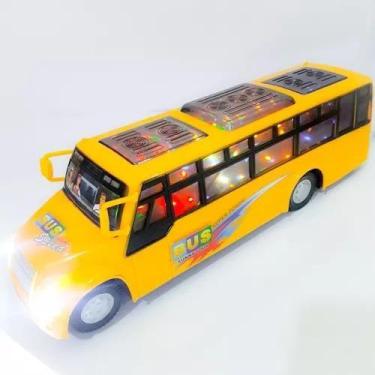 Imagem de Ônibus De Brinquedo Á Pilha Modelo Escolar Com Luzes E Musica!!! - DM 