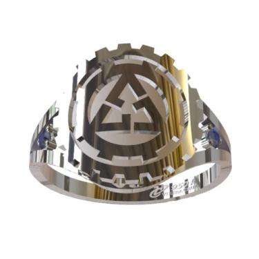 Imagem de Anel De Formatura De Engenharia de Materiais Em Prata 950k - Vieira Cr