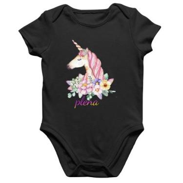 Imagem de Body Bebê Algodão Plena Unicórnio - Foca na Moda, Preto, GG