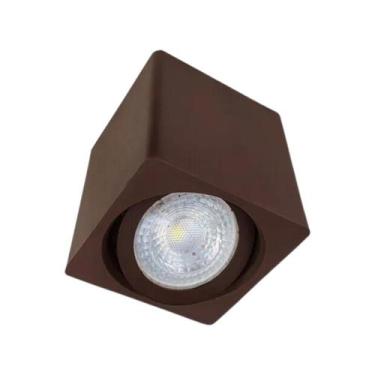 Imagem de Spot Quadrado Sobrepor Direcionável Teto/gesso P/gu10 Marrom - MEGALUX