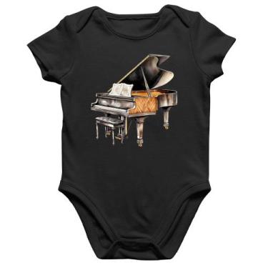 Imagem de Body Bebê Algodão Piano Arte - Foca na Moda, Preto, P
