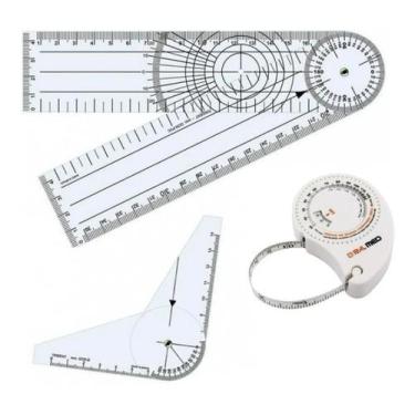 Imagem de Goniômetro Grande + Goniometro De Dedo + Fita Antropométrica - PAMED