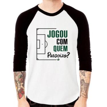 Imagem de Camiseta Raglan Jogou com quem parceiro Manga 3/4 - Foca na Moda, Bran
