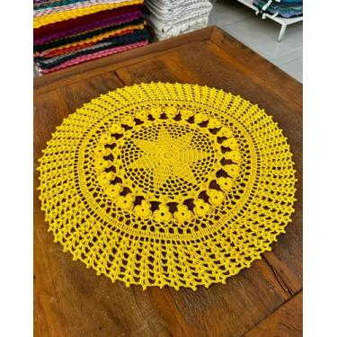 Imagem de Toalha De Mesa Redonda P Primavera Lisa 60cm Artesanal - Maria Croche 