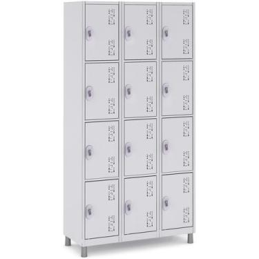 Imagem de Roupeiro de Aço 12 Portas Locker W3 Cinza - 10005