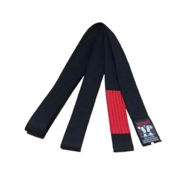 Imagem de Faixa Jiu Jitsu Preta Com Ponta Vermelha Padrão Shiroi, N1, Preto, Uni